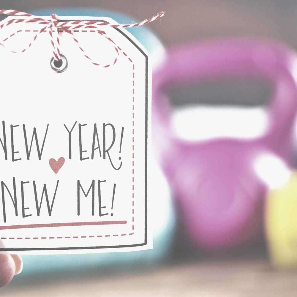 Geschenk-Anhänger mit Schrift: New Year, new me