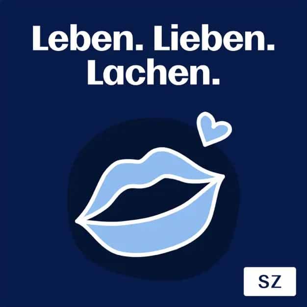 Leben. Lieben. Lachen. Mund mit Herz
